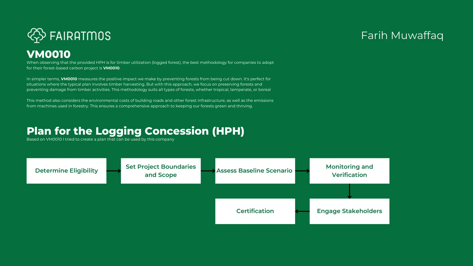 VM0010 forest carbon methodology recommendation and implementation pathway